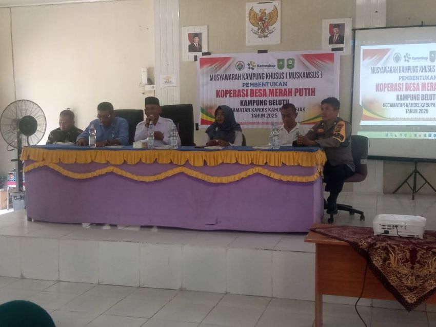 Musyawarah Khusus Pembentukan Koperasi Merah Putih di Desa Kampung Belutu Kabupaten Siak Berjalan Dengan Lancar