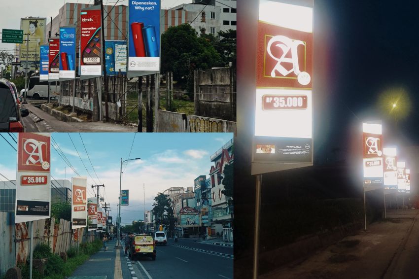 Pemko Medan di Minta Tertibkan Puluhan Tiang Reklame Merek Rokok Ternama Diduga Langgar Perwal Penataan Reklame