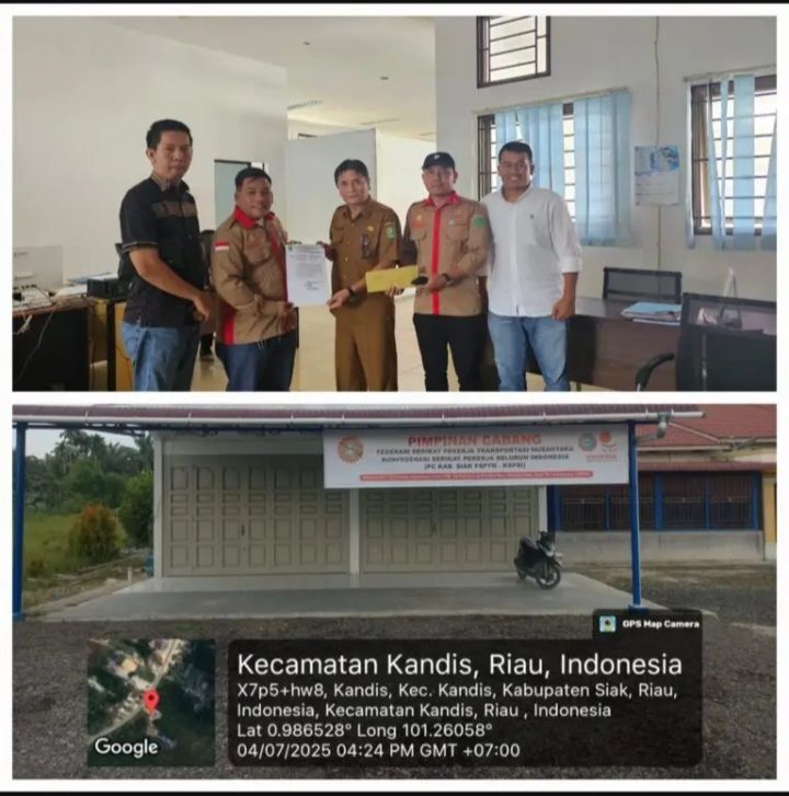 Pengurus PC. FSPTN Siak: Sah Terima Bukti Laporan Pencatatan, Dari Dinas Kadistransnaker Kabupaten Siak Provinsi Riau