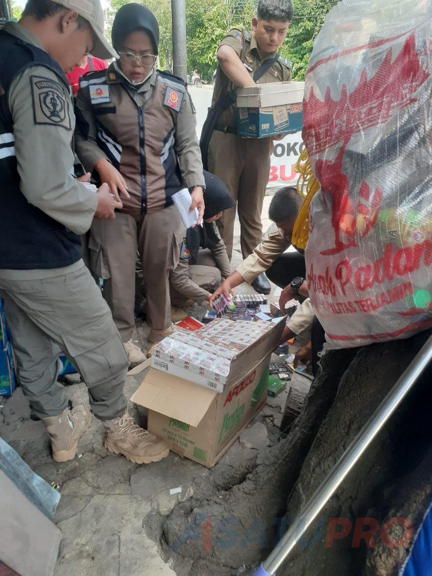 Satpol PP Padangsidimpuan Razia Rokok Ilegal, Berikut Jumlah Barang Bukti Yang Disita