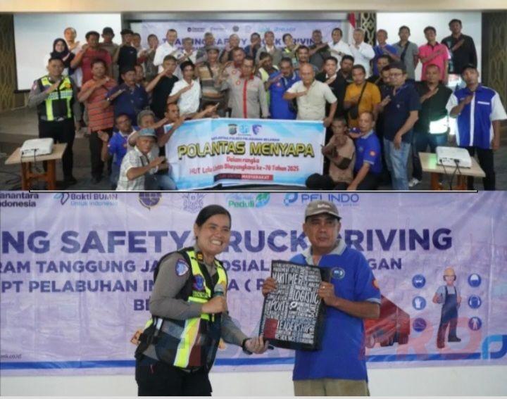 Pelindo Regional 1 Dan Polres Pelabuhan Belawan Gelar Sosialisasi Keselamatan Berkendara di Terminal Bandar Deli Belawan