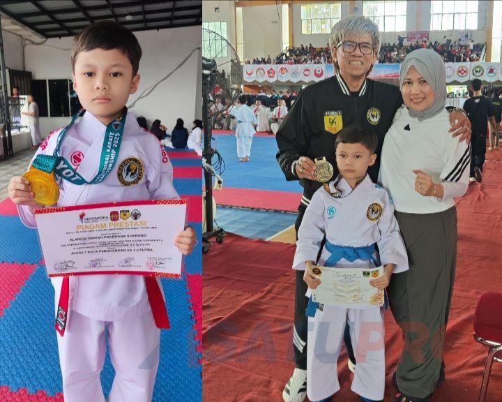 Prestasi Gemilang! Alarick Danish Sabet Emas di Tiga Kejuaraan Nasional Karate