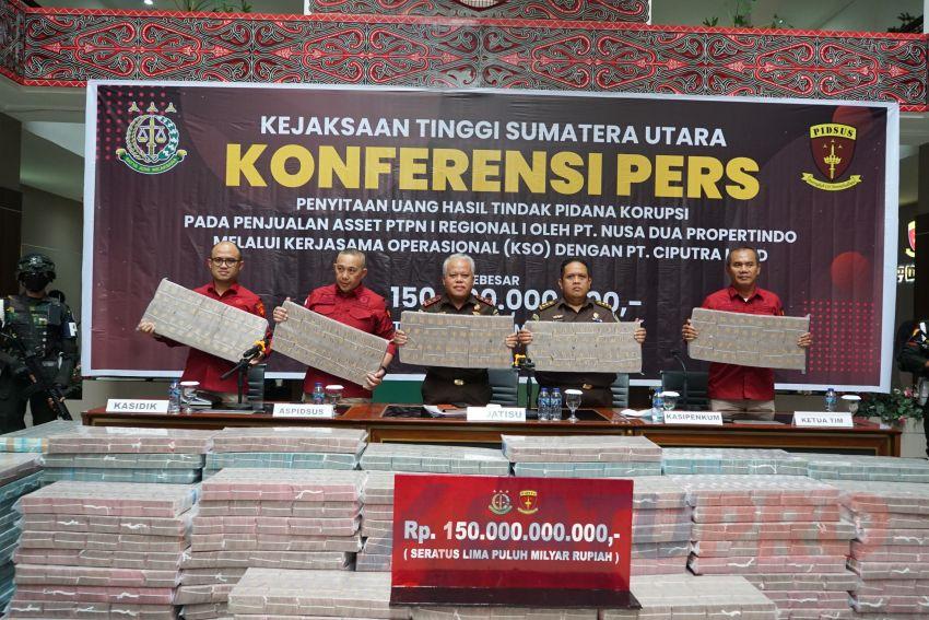 Kejatisu Sita Uang Rp 150 Miliar dalam Perkara Tipikor Penjualan Aset PTPN I Regional I