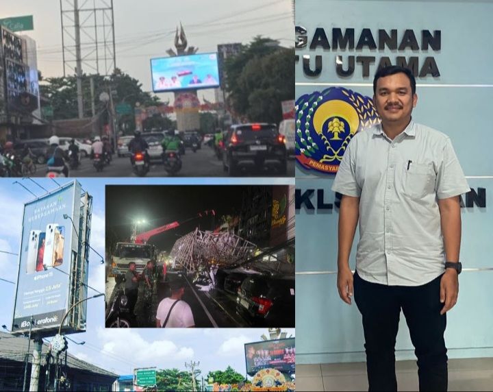 Sempat Tumbang Menimpa Kendaraan, Masyarakat Pertanyakan Kembali Berdirinya Papan Reklame "Sumo" di Jalan Zainul Arifin