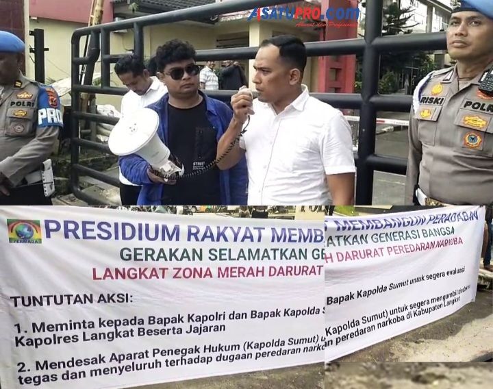 Langkat Zona Merah Darurat Peredaran Narkoba, Permada Demo Polda Sumut Minta Evaluasi Kapolres Langkat Serta Jajaran