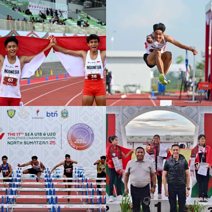 Indonesia Pecah Rekor! Raih Juara Umum Perdana Sepanjang Sejarah Kejuaraan Atletik U18 & U20 Asia Tenggara.