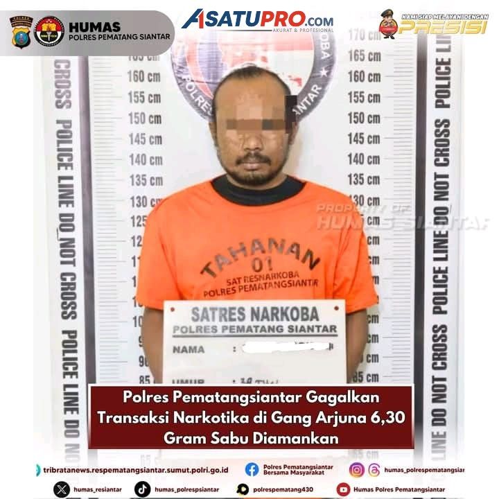 6,30 Gram Sabu Diamankan oleh Satres Narkoba Polres Pematangsiantar di Gang Arjuna