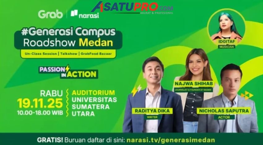 Najwa Shihab, Raditya Dika, Nicholas Saputra dan Idgitaf Pasti Bakar Semangat Anak Muda Medan di Event "Generasi Campus Road Show 2025"