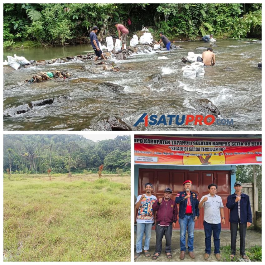 Bendungan Sungai Bangkola Tak Kunjung Diperbaiki, Warga Dan DPD Rampas Setia 08 Inisiasi Gotong Royong Bangun Bendung Sementara