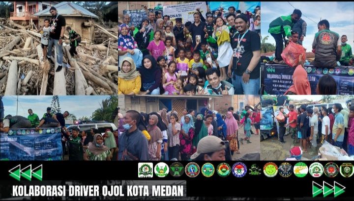 Kolaborasi Driver Ojol Kota Medan Terjun Langsung Salurkan Bantuan, Bentuk Kepedulian Kepada Masyarakat Aceh Tamiang