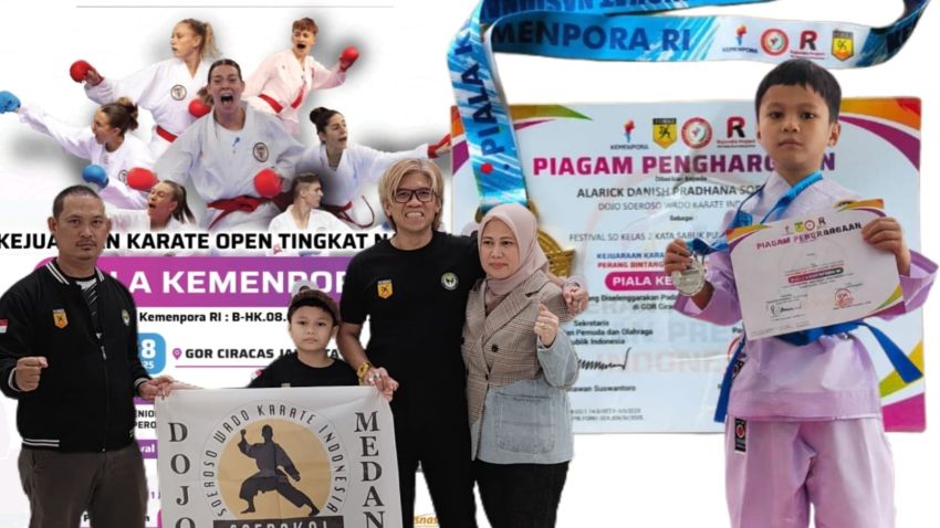 Dari Medan untuk Indonesia, Alarick Danish Pradhana Soeroso Juara 1 Karateka Piala Kemenpora. Total 14 Medali Sepanjang Tahun 2025