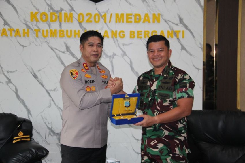 Dandim 0201/Medan Terima Kunjungan Silaturahmi Kapolres Belawan "Perkuat Sinergitas Membangun Komunikasi"