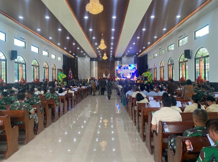 Perayaan Natal Bersama Keluarga Besar Korem 022/PT, Satdisjan Dan Kodim 0207/SML Cukup Meriah