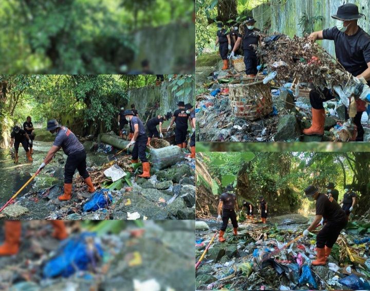 Brimob Polda Sumut Wujudkan Instruksi Presiden lewat Aksi Bersih Sungai