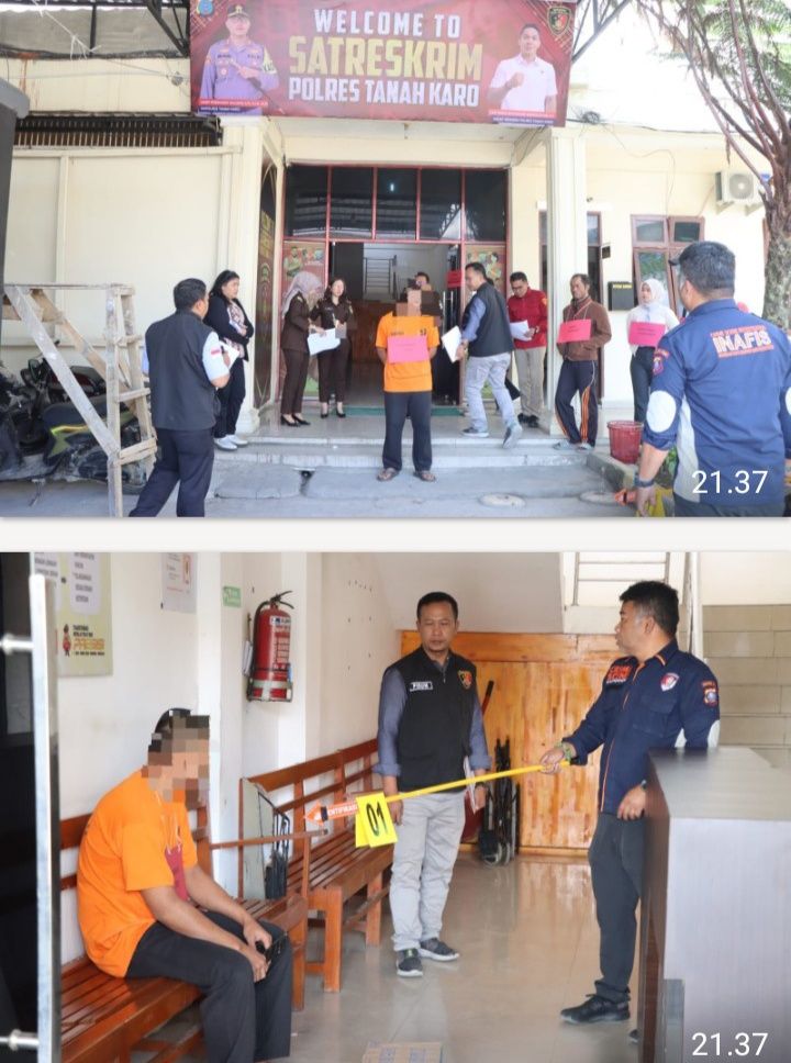 Polres Tanah Karo Rekontruksi Kasus Pembunuhan