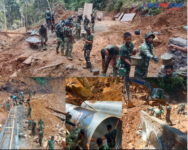 Satgas Gulbencal Kodam I/BB Tuntaskan Pembangunan Jembatan Armco Titik Kedua di Desa Mela Dolok