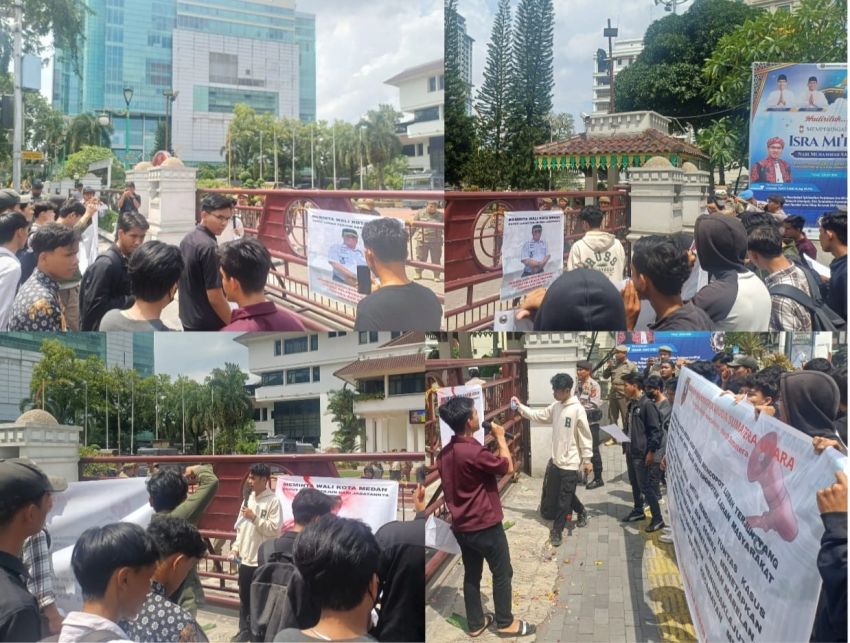 IM-MUDA Sumut Gelar Aksi di Kantor Wali Kota Medan, Desak Copot Lurah Terjun dan Usut Dugaan Mafia Tanah