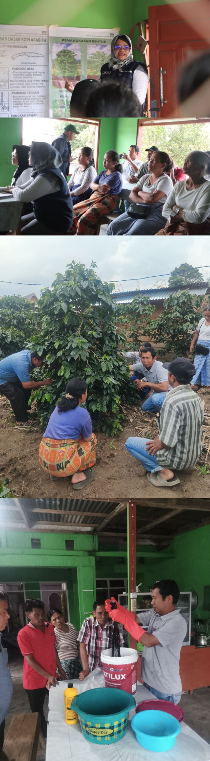 Dinas Pertanian Dukung Sosialisasi Pembuatan POC Bersama HRNS dan Petani Kopi