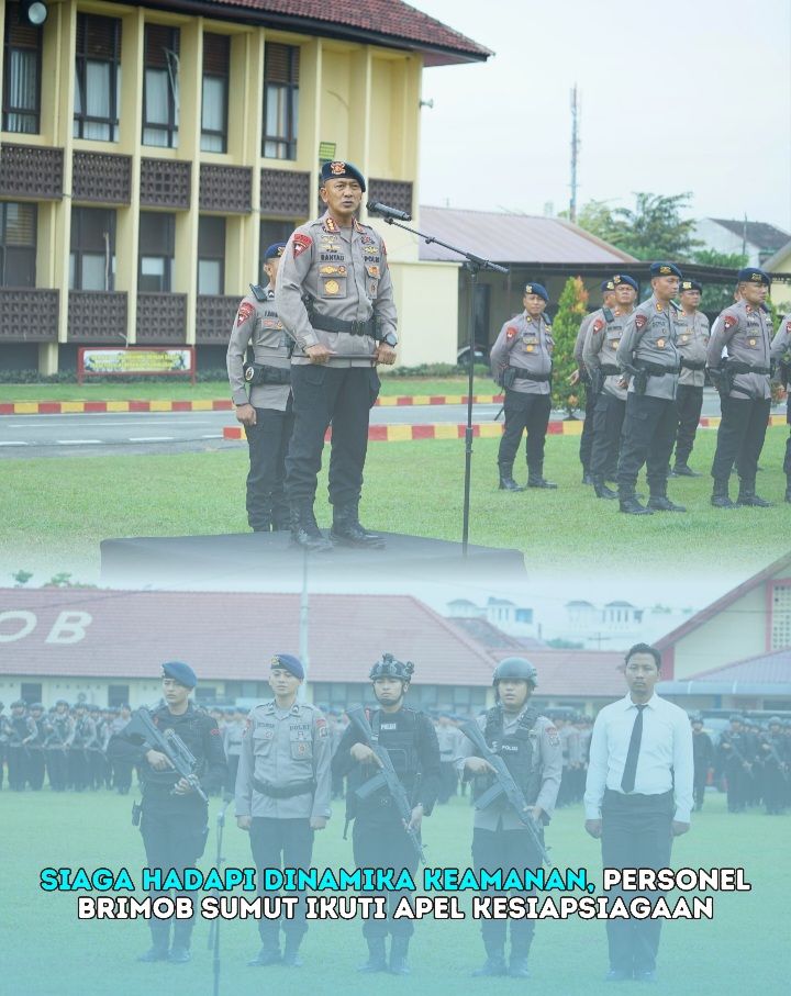 Siaga Hadapi Dinamika Keamanan, Personel Brimob Sumut Ikuti Apel Kesiapsiagaan
