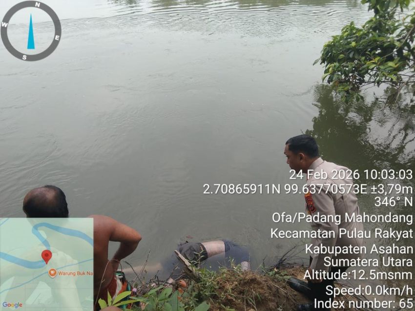 Diduga Hendak Diringkus Polisi, Seorang Pria Terjun Ke Sungai Asahan