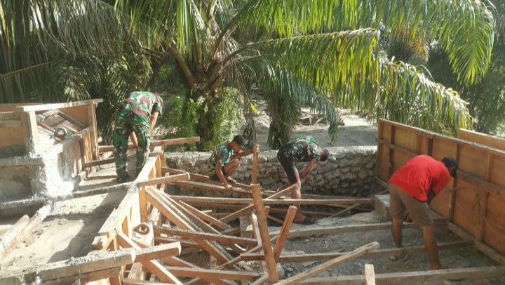 Satgas Gulbencal Kodam I/BB Rampungkan Pembangunan Jembatan Perintis Garuda