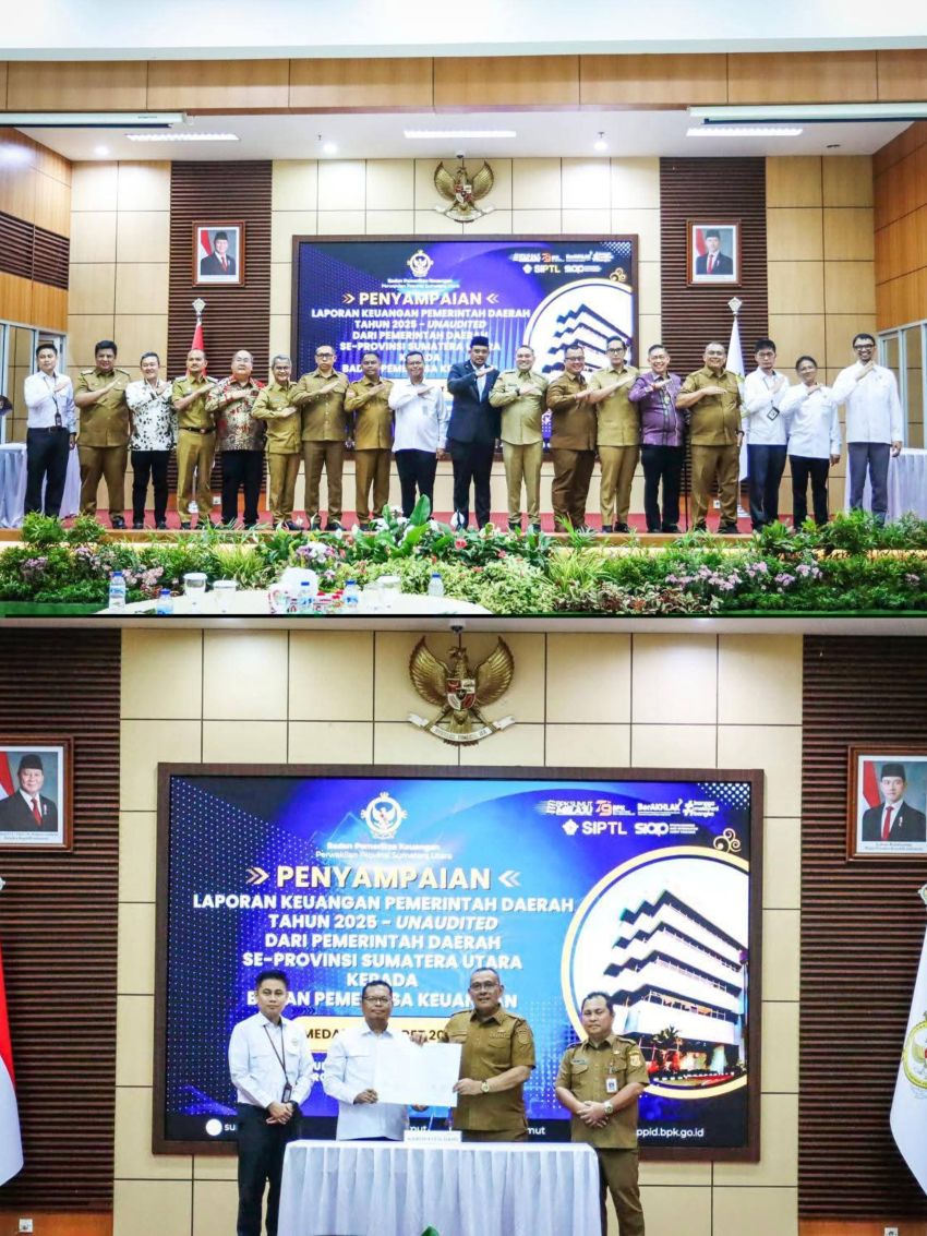 Bupati Dairi Serahkan Laporan Keuangan kepada BPK RI Perwakilan Sumatera Utara