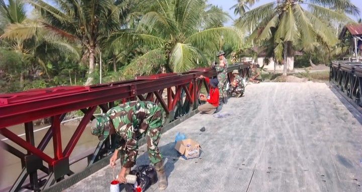 Kodim 0208/AS Rampungkan Pembangunan Jembatan Modular di Desa Lubuk Palas