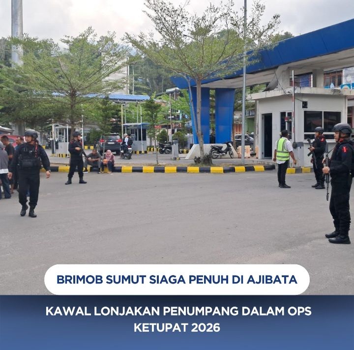 Brimob Sumut Siaga Penuh di Ajibata, Kawal Lonjakan Penumpang dalam Ops Ketupat 2026