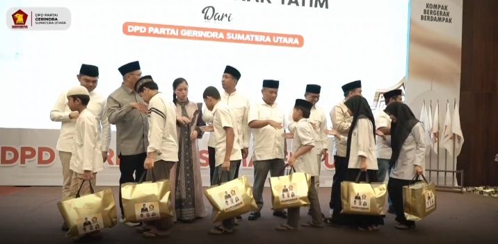 Ramadan Bersama Gerindra Sumut: Santunan Anak Yatim hingga Hadiah Buku Prabowo