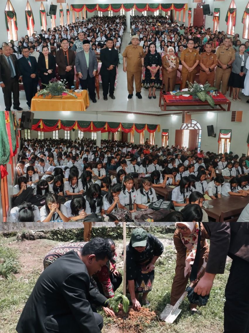 Bupati Dairi Berikan Motivasi Pemulihan Dampak MBG Siswa SMK Swasta HKBP Sidikalang dan Tanam Pohon Alpukat