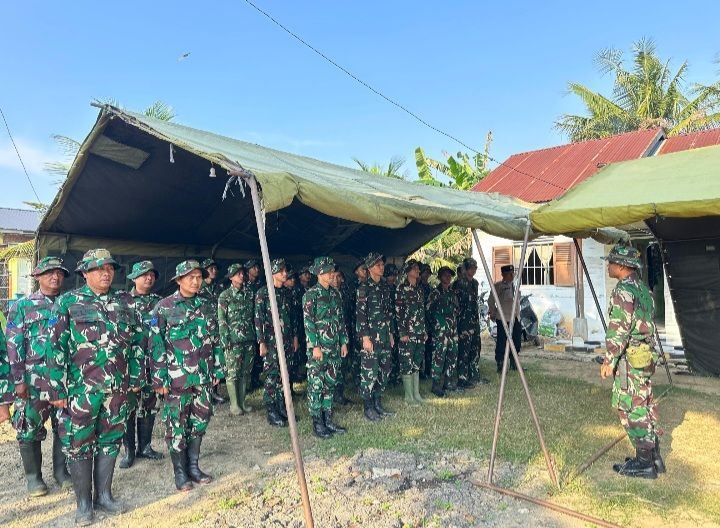 Letda Inf M. Rezky Pimpin Apel Pagi Satgas TMMD Kodim 023/Langkat