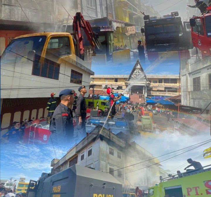 Brimob Poldasu Diterjunkan Padamkan Kobaran Api di Pematang Siantar