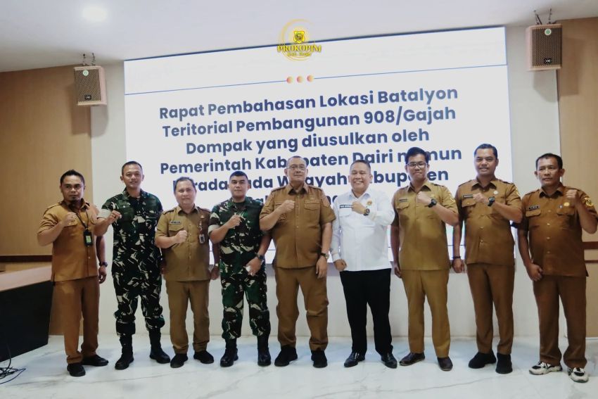 Percepat Pembangunan Batalyon 908/Gajah Dompak, Bupati Dairi Hadiri Rapat Koordinasi