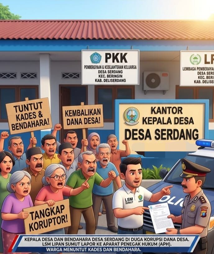 Dana Desa Serdang Disorot, LSM Lipan Sumut Investigasi Dugaan Penyimpangan Yang Meneret Bendahara Desa, Kades Serdang Bungkam