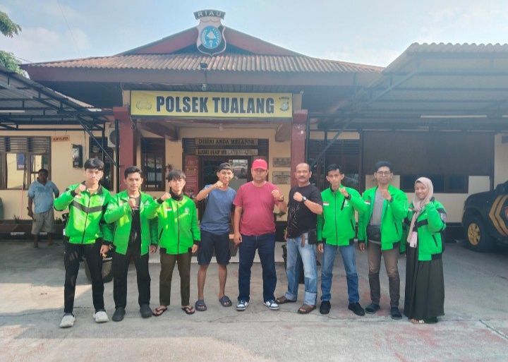 Komunitas Ojek Online Kuantar Perawang Apresiasi Kinerja Polsek Tualang Ungkap Kasus Curas