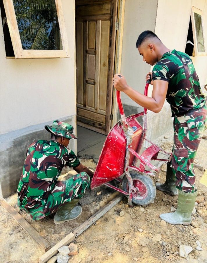 Hari ke-3 TMMD 128 Kodim 0203/Lkt, Rehab 5 RTLH Terus Digenjot