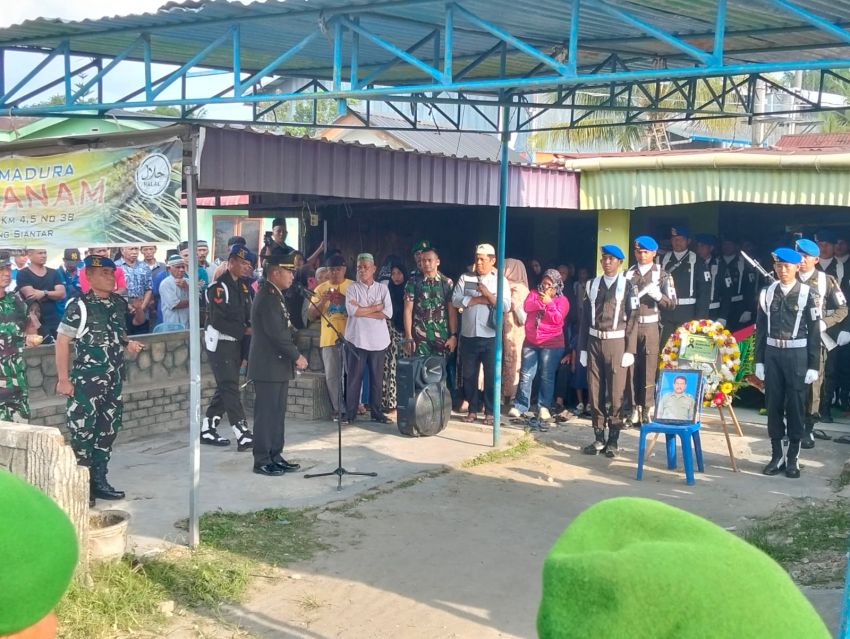 Denpom I/1 Pematangsiantar Gelar Upacara Pemakaman Militer Peltu Muhammad Khoirul Anam
