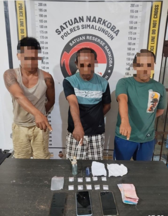 Polres Simalungun Gerebek Sarang Narkoba, Tiga Tersangka Sabu Ditangkap