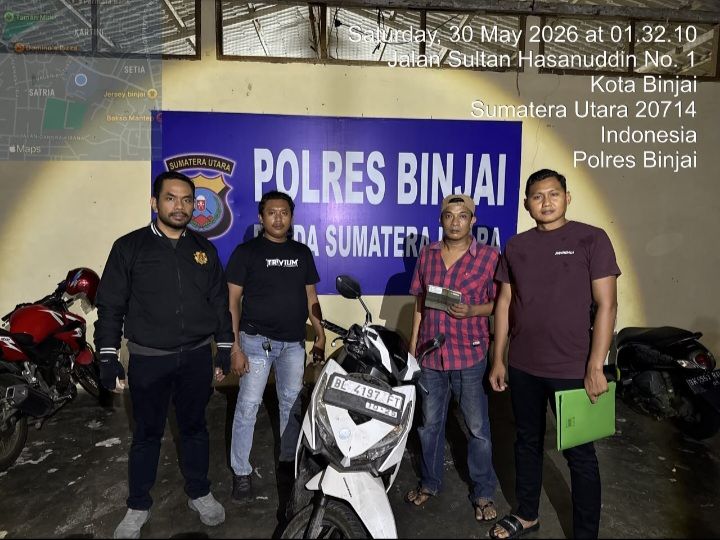 Team Khusus Anti Begal 1.1 Polres Binjai Berhasil Amankan Sepeda Motor Hasil Curian di Kabupaten Langsa Prov. NAD Yang Melintas di Wilayah Kota Binjai
