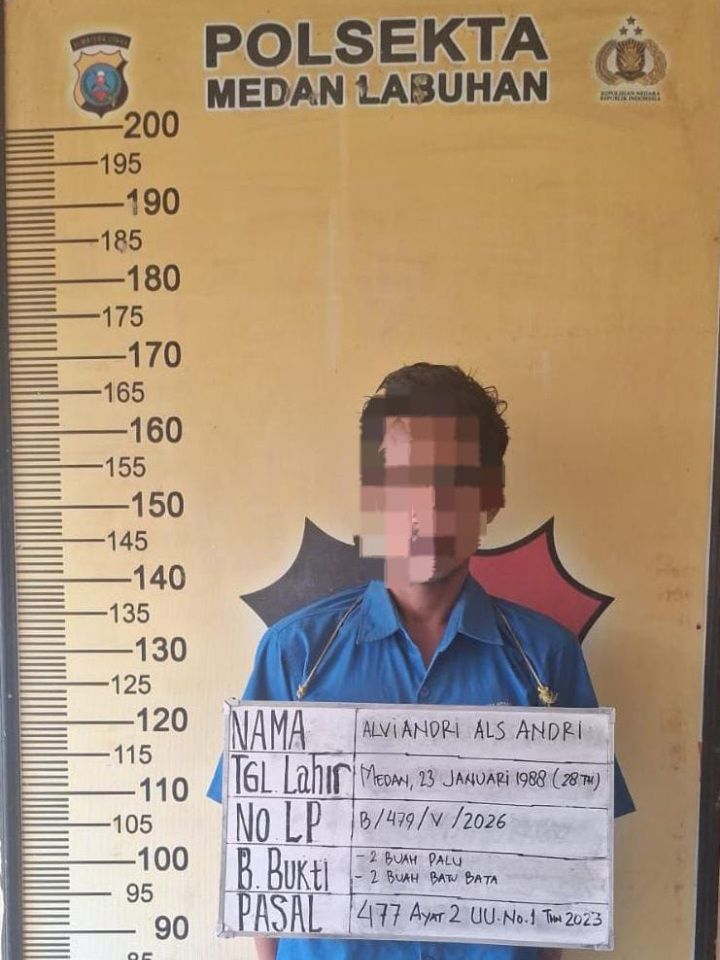 Viral di Medsos! Polisi Ringkus Pencuri Material Bangunan dan Elektronik di Labuhan Deli