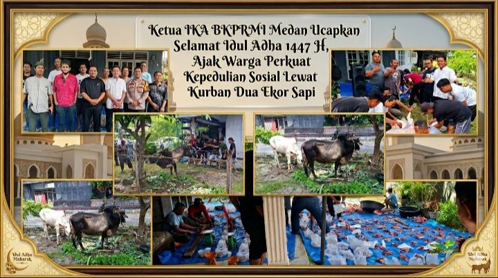 Ketua IKA BKPRMI Medan Ucapkan Selamat Idul Adha 1447 H, Ajak Warga Perkuat Kepedulian Sosial Lewat Kurban Dua Ekor Sapi