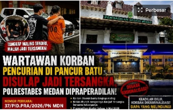 Wartawan Jadi Korban, Malah Dikriminalisasi - Sidang Praperadilan di Pengadilan Negeri Medan Persadaan Putra Sembiring Memanas