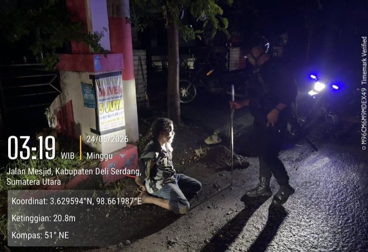 Patroli Blackout, Brimob Polda Sumut Gagalkan Aksi Pencurian Kabel Tembaga di Helvetia
