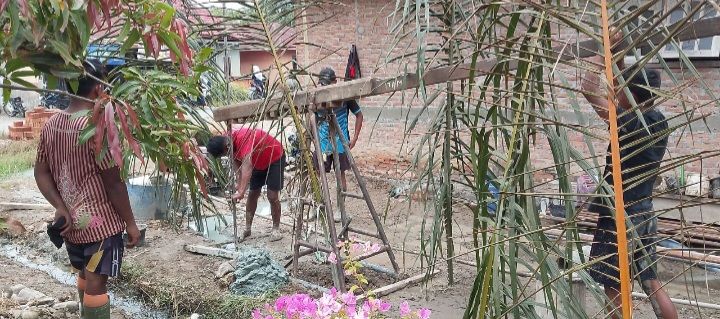 Satgas TMMD 128 Terus Lakukan Pengeboran Sumur Bor di Desa Pasar Rawa