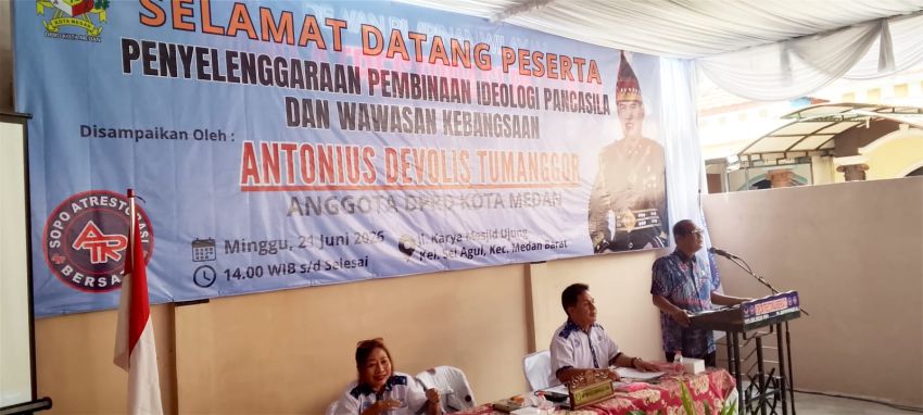 Sosialisasi Ideologi Pancasila di Kecamatan Medan Barat, Anggota DPRD Antonius Tumanggor Ajak Perkuat Persatuan dan Kesatuan