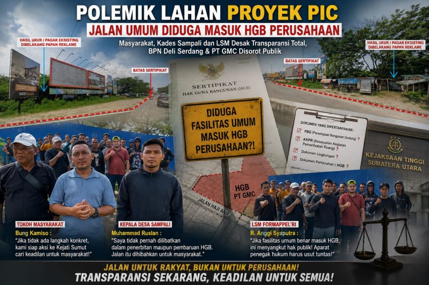 Heboh Proyek Raksasa PIC! Jalan Umum Diduga Dicaplok HGB, BPN Deli Serdang dan PT GMC Disorot Publik