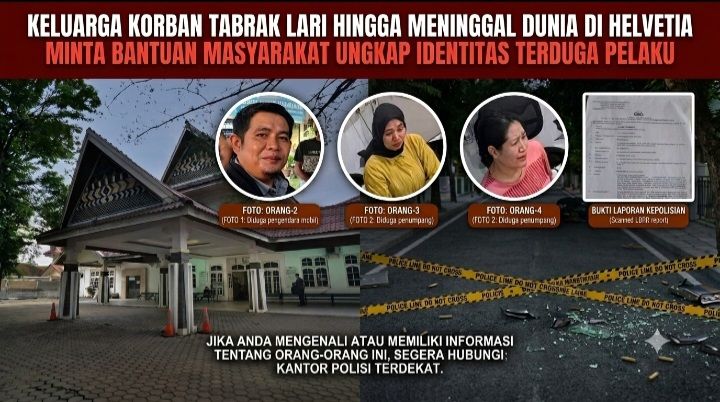 Keluarga Korban Tabrak Lari Hingga Meninggal Dunia di Helvetia Minta Bantuan Masyarakat Ungkap Identitas Terduga Pelaku