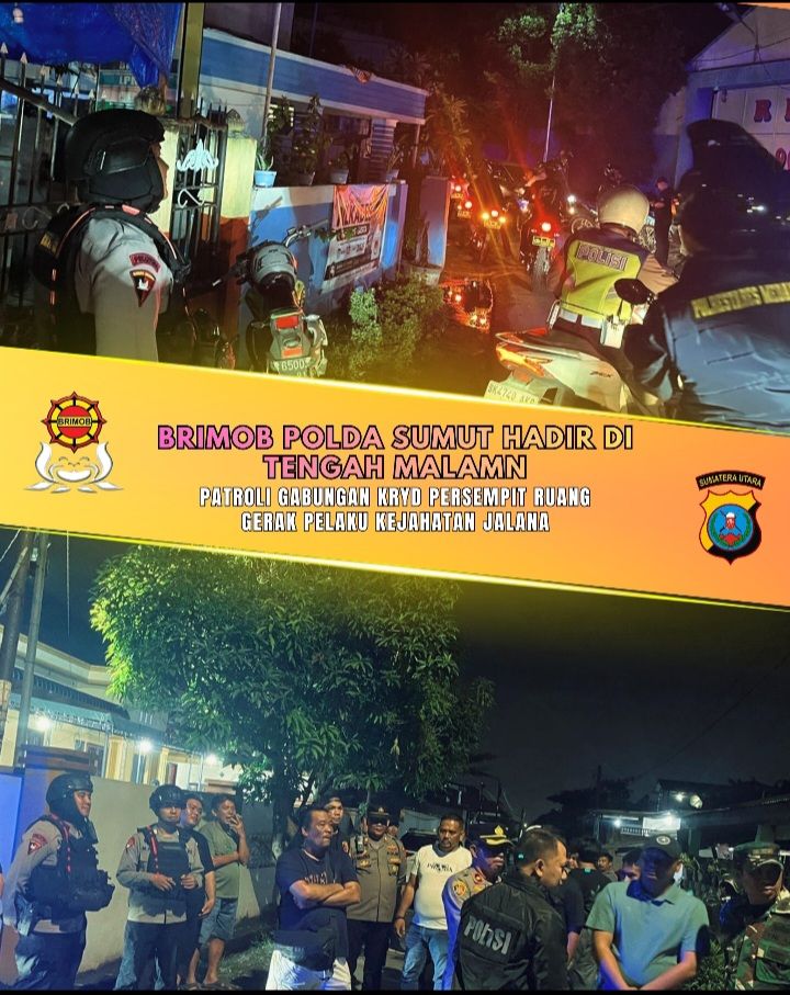 Mempersempit Ruang Gerak Pelaku Kejahatan Jalanan 100 Personil Patroli di Kota Medan dan Jajarannya