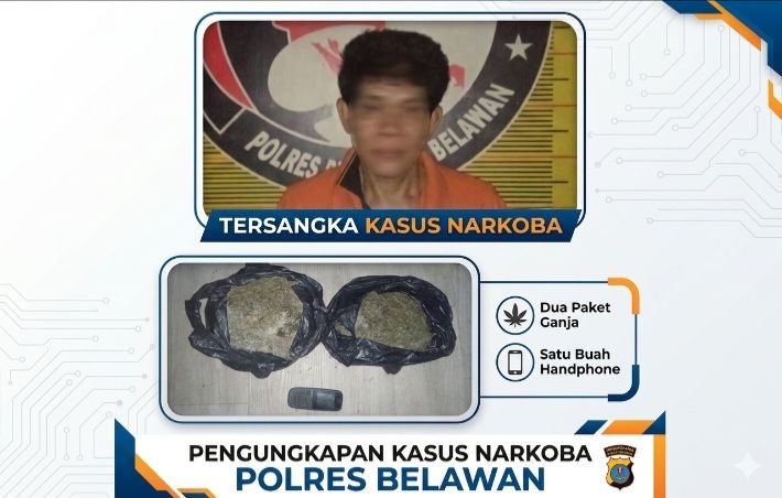 Polres Pelabuhan Belawan Tangkap Warga Aceh Pemilik Ganja