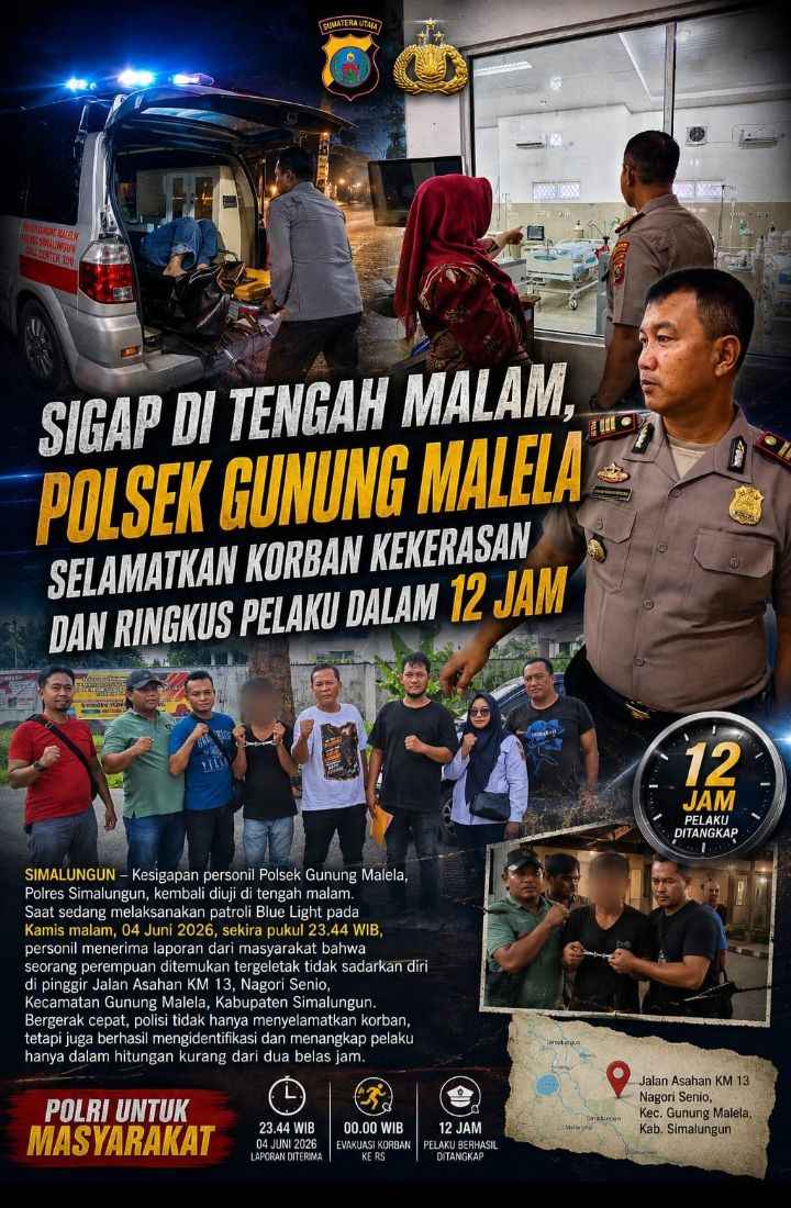 Polsek Gunung Malela Selamatkan ABG Korban Kekerasan Saat Tengah Malam Pelaku Diamankan